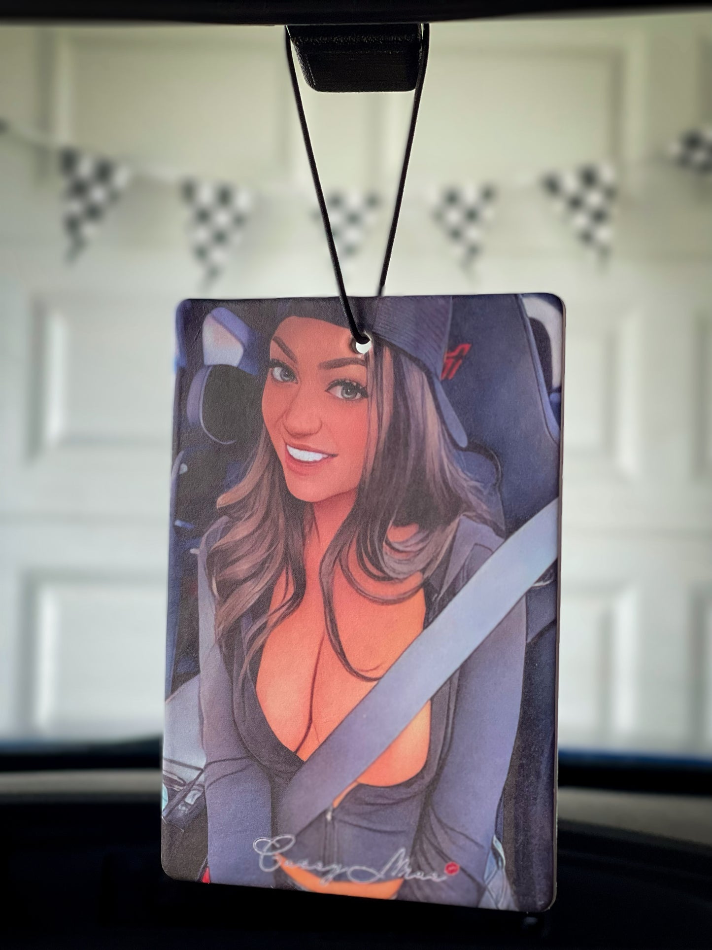 Casey Mae seatbelt Air Freshener with signature