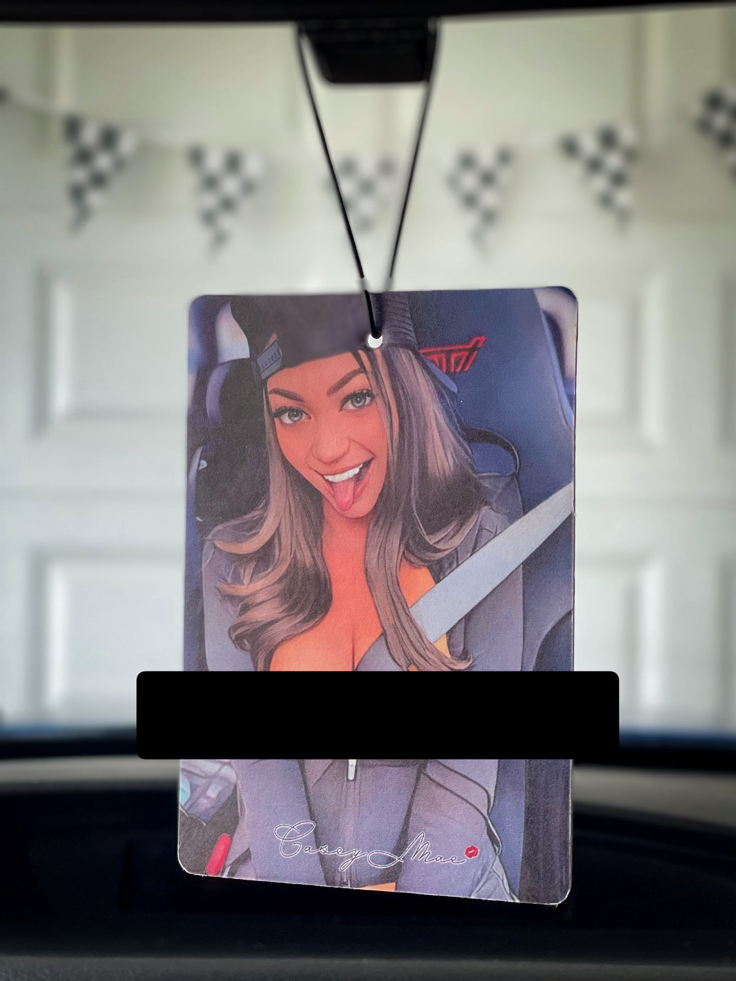 Casey Mae seatbelt Air Freshener with signature